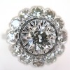 Bague ronde diamants platine or blanc 1750