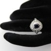 Bague ancienne saphir diamants monture en platine Emy 1965