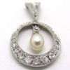 Pendentif circa 1915 en platine perle et diamants Clémence 344