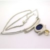 Collier plastron en argent et lapis-lazuli - Création Philomène Thébault C126
