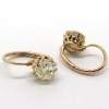Boucles d'oreilles anciennes en or rose et diamants taille coussin Anayé 245