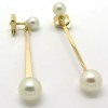 Boucles d'oreilles pendantes en or et perles Akoya 228