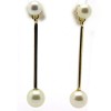 Boucles d'oreilles pendantes en or et perles Akoya 228