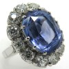 Saphir de Ceylan - Bague Pompadour ancienne saphir bleu intense diamants 2291