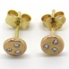 Puces d’oreilles en or rose avec trois diamants C52