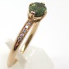 Bague de fiançailles en or rouge saphir vert et diamants C77 - Bijou Philomène Thébault Paris