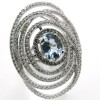 Bague tourbillon contemporaine aigue-marine diamants 2328