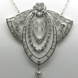 Bijou 1900 - Collier Belle Epoque en platine et diamants 346