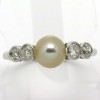 Bague perle diamants platine ancienne 1823