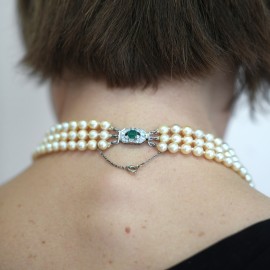 Collier perles de culture - Trois rangs