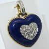 Cœur diamant lapis-lazuli monté en pendentif 304