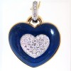 Cœur diamant lapis-lazuli monté en pendentif 304