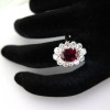 Bague Pompadour rubis entourage douze diamants 2 ors 1811