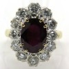 Bague Pompadour rubis entourage douze diamants 2 ors 1811