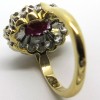 Bague Pompadour rubis entourage douze diamants 2 ors 1811