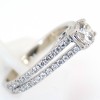 Solitaire diamant or blanc double anneau diamanté 1740