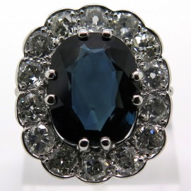 Bague ancienne saphir diamants – Palais Royal 1897