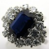 Bague vintage saphir diamants - Charlotte 1820